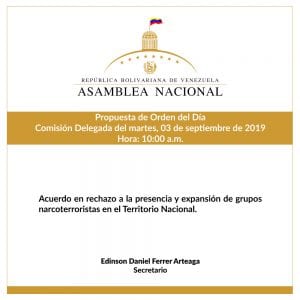 En la sesión de este martes rechazarán presencia de las FARC en Venezuela