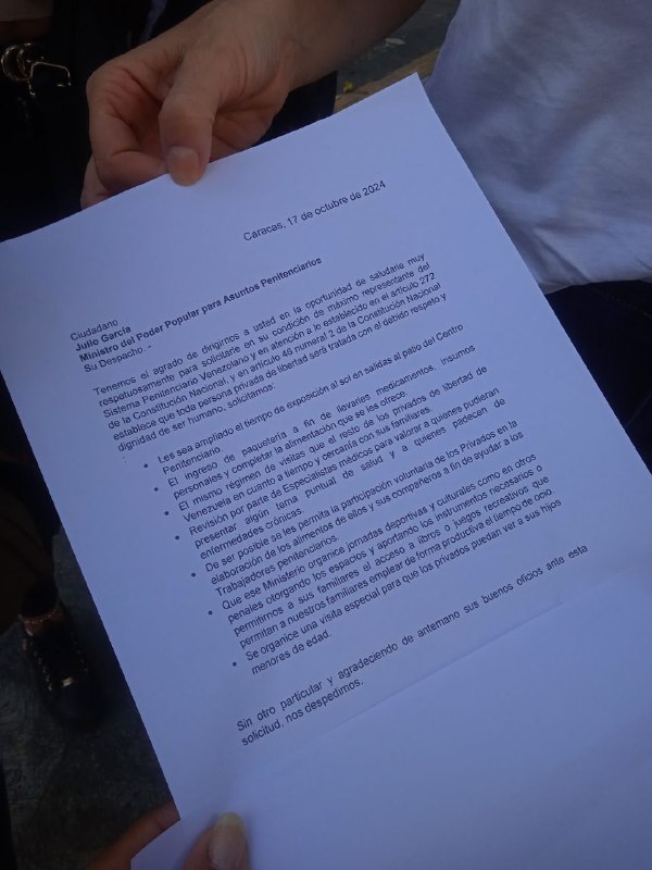 Familiar de un preso político