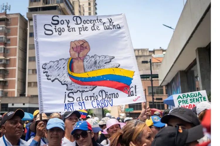 protesta sobre salarios