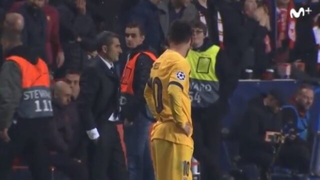 (VIDEO) La sostenida mirada de Messi a Valverde durante el duelo en Champions
