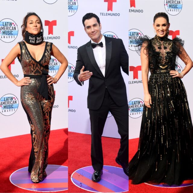 Los vestidos negros, protagonistas de la alfombra roja de los Latin AMA