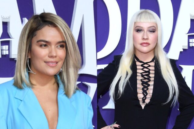 Karol G y Christina Aguilera brillan en el estreno de Los Locos Addams