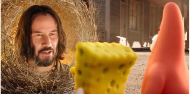 Keanu Reeves apareció en el tráiler de la película de Bob Esponja