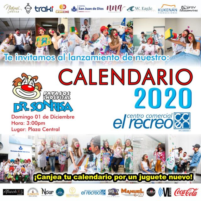 Fundación Dr. Sonrisa lanzará Calendario 2020 en megarrecolecta de juguetes