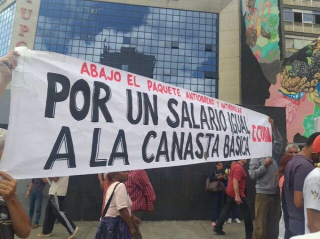 Sindicatos de trabajadores del sector público protestaron en La Hoyada