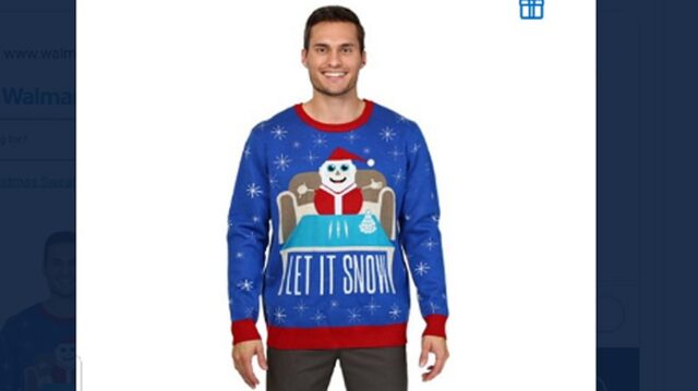 Walmart vendía suéteres navideños con mensajes alusivos a las drogas