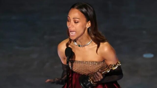 "¡Soy una orgullosa hija de migrantes!": el emotivo discurso de Zoe Saldaña al recibir el Oscar a Mejor Actriz de Reparto por Emilia Pérez