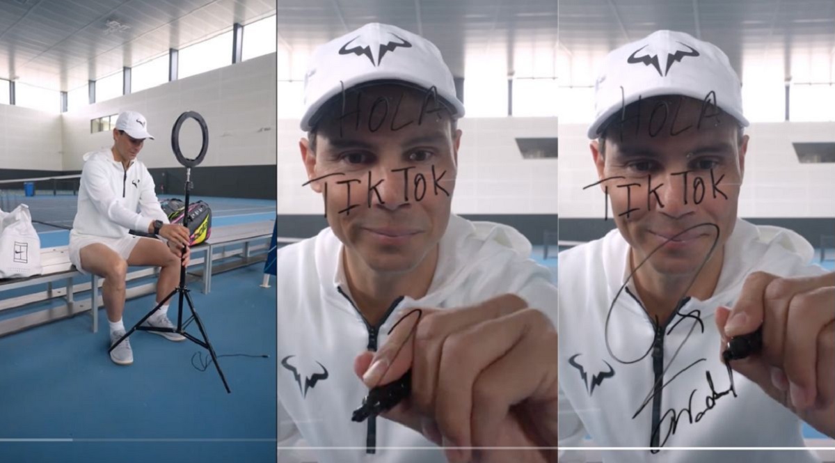 Rafa Nadal se inauguró en la app con un video diciendo Hola TikTok Foto Archivo