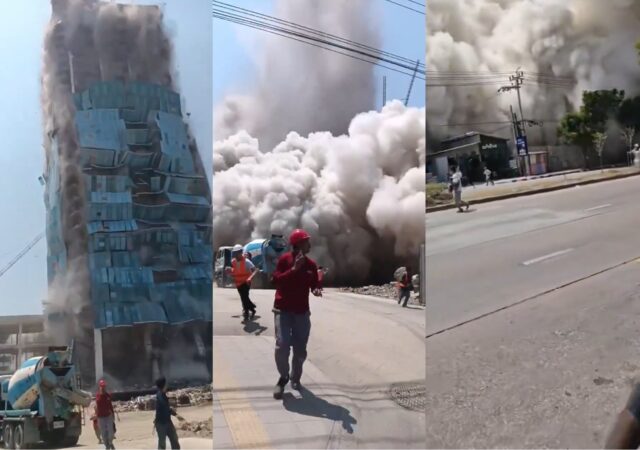 El momento exacto en que un edificio colapsó en Bangkok tras el devastador sismo en Birmania