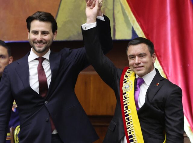 Daniel Noboa juró para su segundo período como presidente de Ecuador
