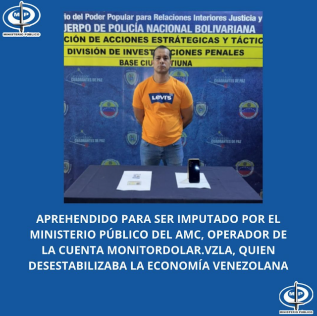 Imputarán por terrorismo a administrador de Monitor Dólar